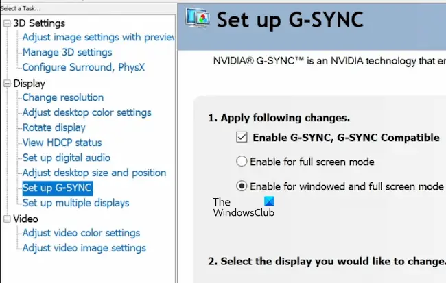 Désactiver gsync dans NVIDIA