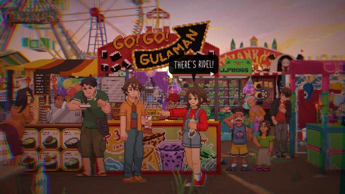 Une capture d'écran de Jusqu'à ce moment-là montre des personnages achetant des collations et du gulaman lors d'une foire.