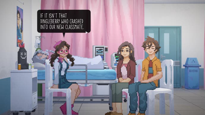 Une capture d'écran de Jusqu'à ce moment-là montre des personnages discutant à l'hôpital.