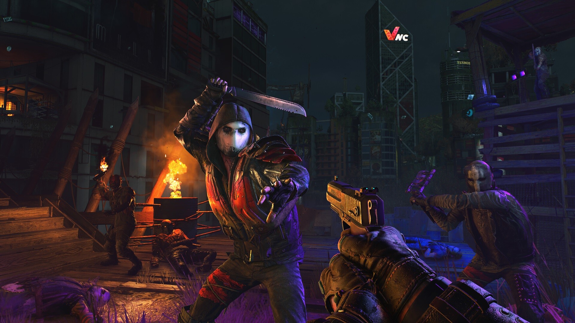 Nouvelle mise à jour de Dying Light 2 Tower Raid : un homme avec une machette dans le jeu Steam zombie FPS Dying Light 2