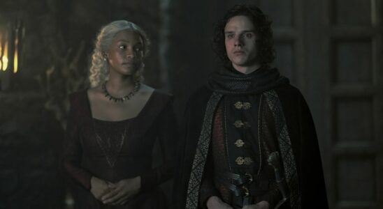 Bethany Antonia as Baela and Harry Collett as Jace in House of the Dragon Season 2