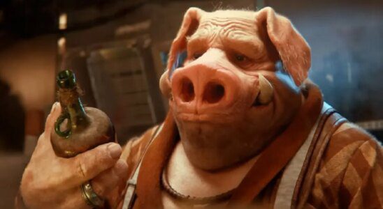 Beyond Good and Evil 2 Peyj pig character holding bottle