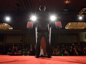 Justin Trudeau prononce son discours de victoire à la direction du Parti libéral fédéral à Ottawa, le dimanche 14 avril 2013.