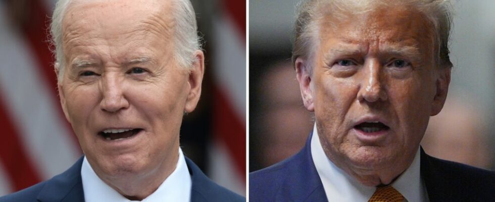 Joe Biden (L); Donald Trump (R)