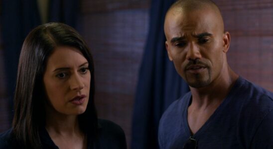 Paget Brewster and Shemar Moore on Criminal Minds.