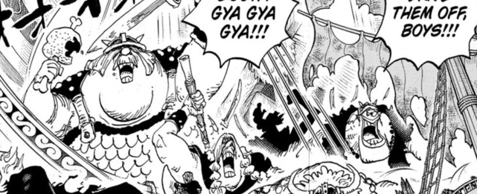 The Giant Pirates attack the Marines in One Piece