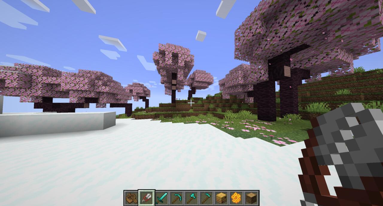 Les cerisiers en fleurs sont une trouvaille rare dans Minecraft.