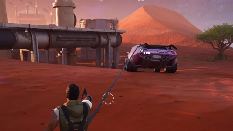 Fortnite Player emoting while attached to vehicle