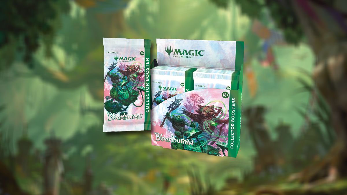 Une image de stock d'une boîte de boosters de collection pour l'extension Bloomburrow pour Magic: The Gathering