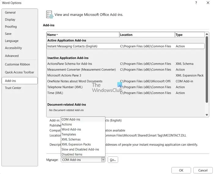 Modules complémentaires pour Microsoft Word