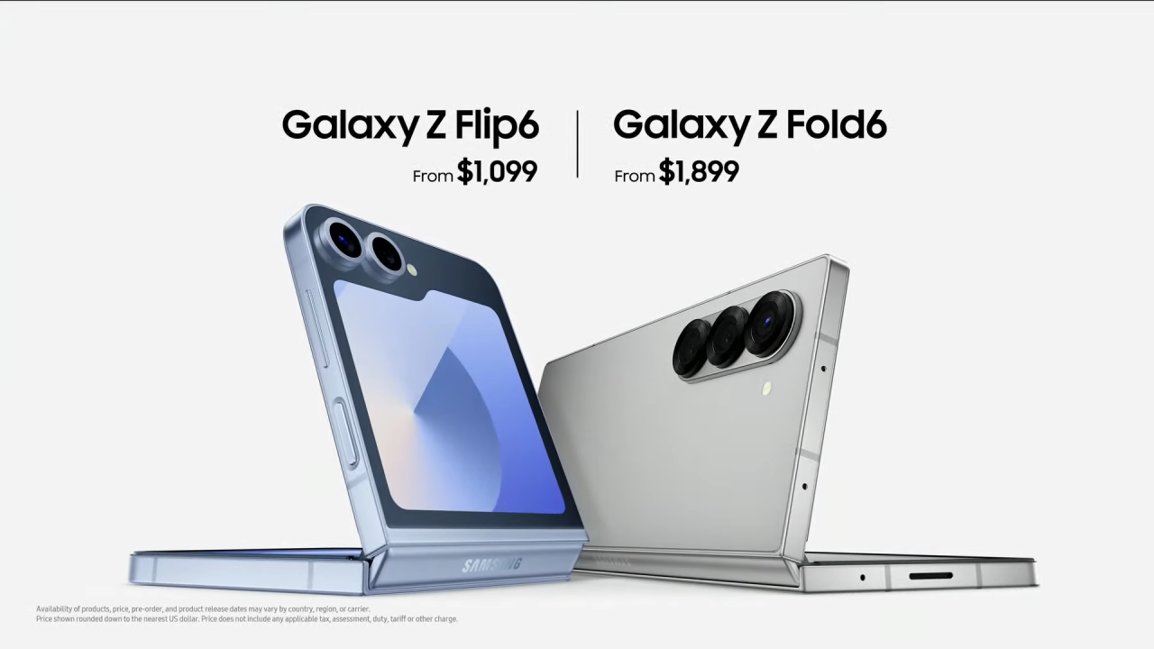Le Galaxy Z Flip6 démarre à 1 099 $ et le Galaxy Z Fold6 démarre à 1 899 $.