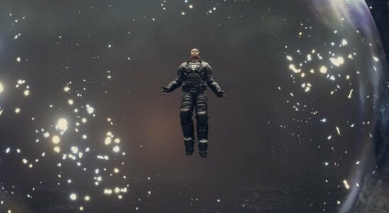Starfield character floating