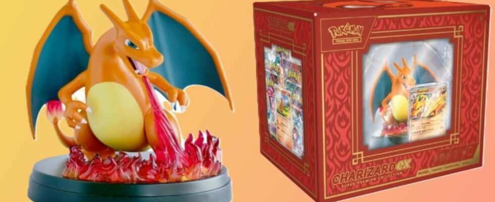 La nouvelle collection Pokémon TCG Super-Premium avec statue de Charizard est disponible en précommande