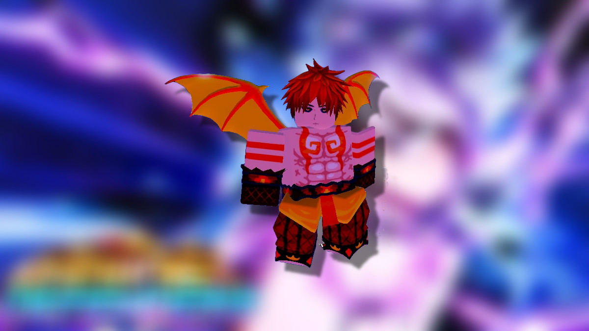 Une photo du Flame Dragon King d'Anime Defenders dans un article détaillant les meilleures unités mythiques disponibles dans cette expérience Roblox