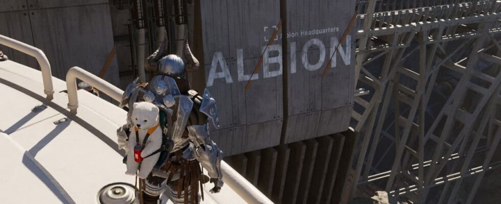 Ajax stares at the Albion sign in The First Descendant