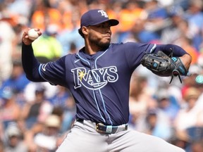 Le lanceur des Rays de Tampa Bay, Taj Bradley