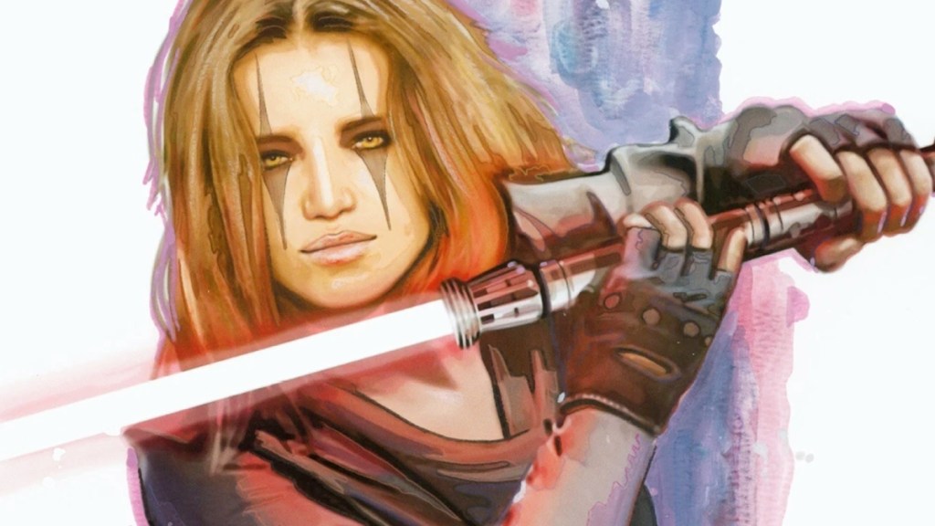 Illustration du Seigneur Sith de Star Wars, Dark Zannah, brandissant son sabre laser