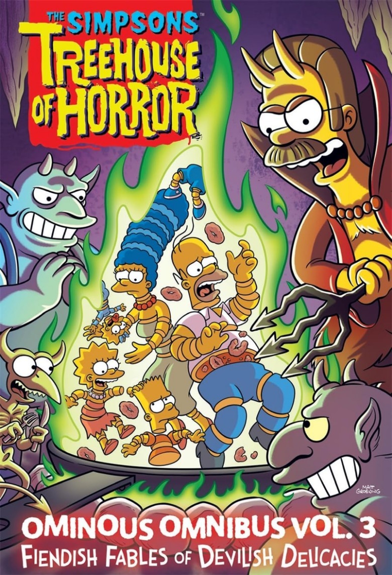 Illustration de couverture du tome 3 de Simpsons Treehouse of Horror Ominous Omnibus