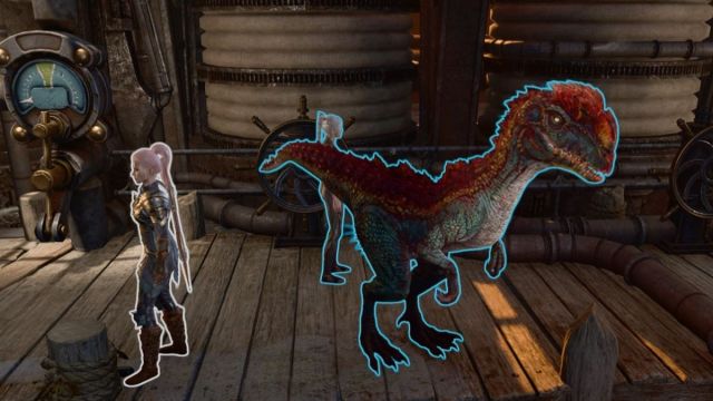 Druide Wild transformé en Dilophosaurus dans Baldur's Gate 3