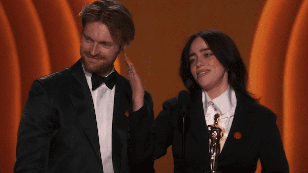 Finneas and Billie Eilish winning Oscar 2024 for Barbie song