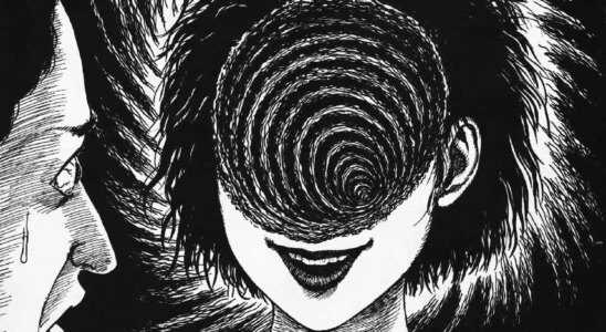 A spiral appears in a woman's face in Uzumaki