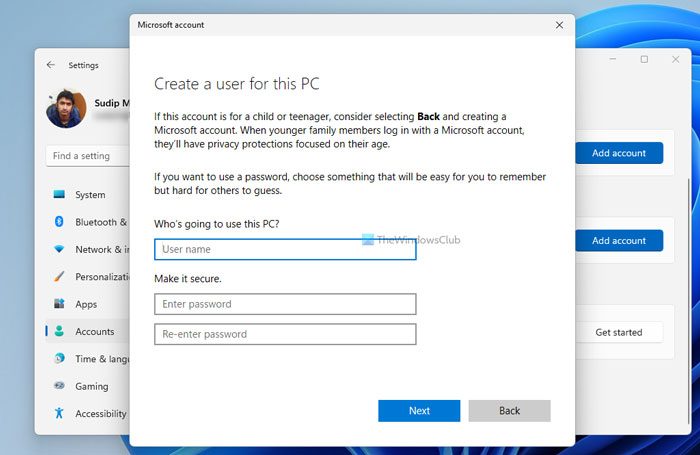 Comment créer un nouveau compte local dans Windows 11