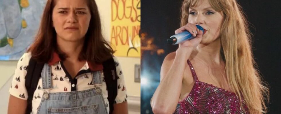 Molly Brown in Senior Year and Taylor Swift on the Eras Tour movie.