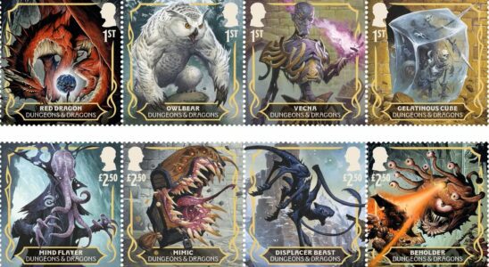 Donjons et Dragons reçoit des timbres officiels du service postal britannique Royal Mail