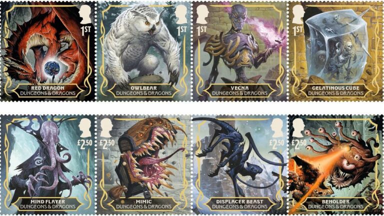 Donjons et Dragons reçoit des timbres officiels du service postal britannique Royal Mail
