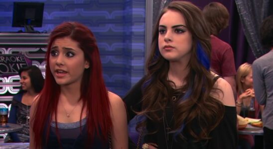 Cat Valentine (Ariana Grande) and Jade West (Elizabeth Gillies) clap back at bullies on Victorious