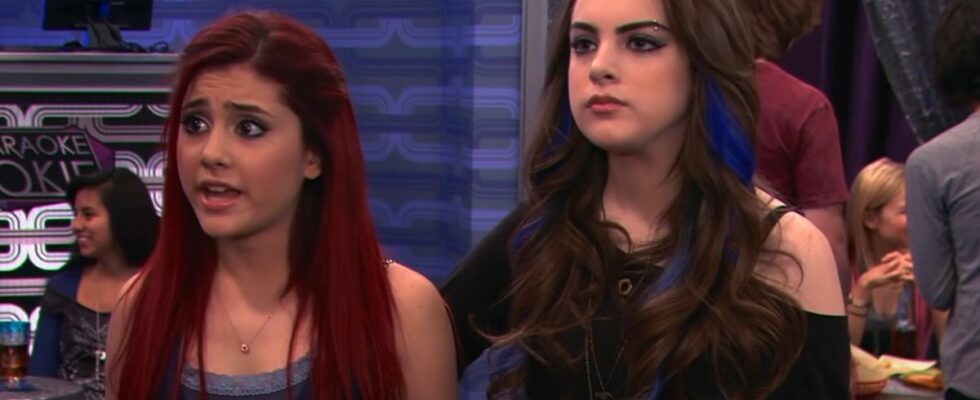 Cat Valentine (Ariana Grande) and Jade West (Elizabeth Gillies) clap back at bullies on Victorious