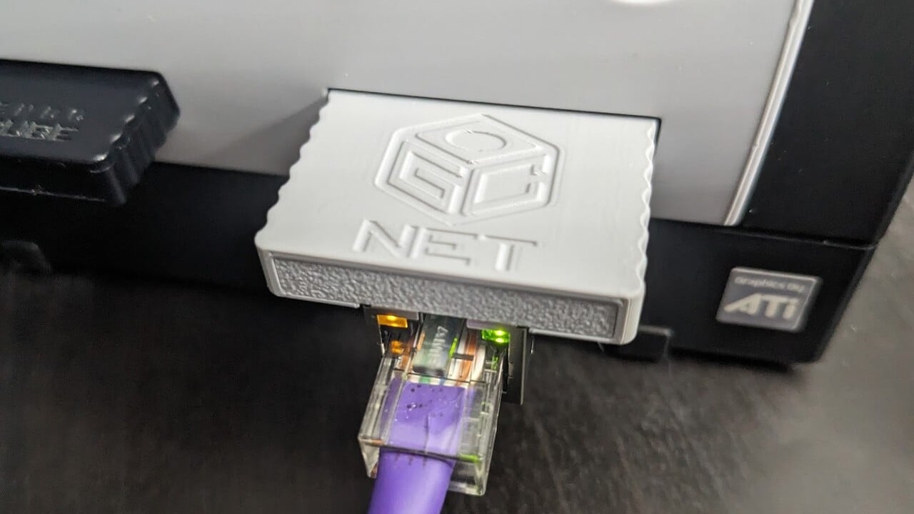 GCNET est un adaptateur réseau GameCube qui s'insère dans l'emplacement pour carte mémoire de votre console
