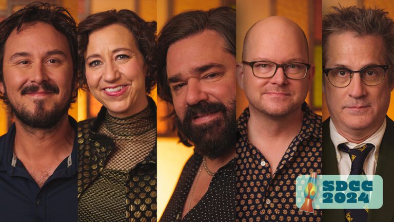 Kyle Newacheck, Kristen Schaal, Matt Berry, Mark Proksch, and Paul Simms