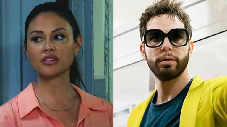 Season 2 So Help Me Todd image from CBS side-by-side with Vanessa Lachey in a scene from NCIS: Hawai