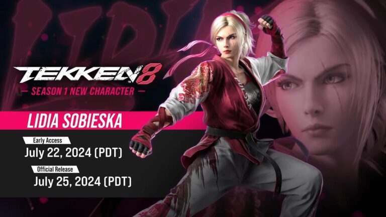 Le personnage DLC de Tekken 8, Lidia Sobieska, sera lancé le 22 juillet pour les détenteurs du Character Year 1 Pass, le 25 juillet pour tous    
