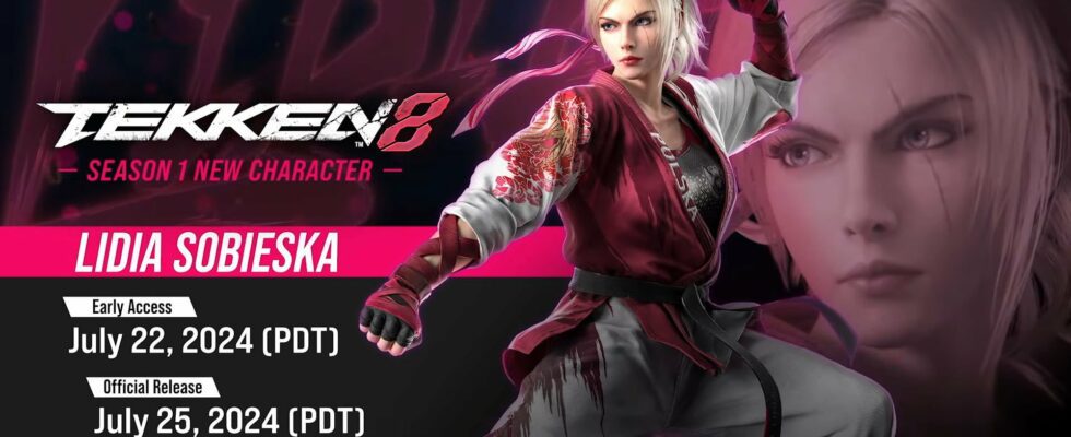 Le personnage DLC de Tekken 8, Lidia Sobieska, sera lancé le 22 juillet pour les détenteurs du Character Year 1 Pass, le 25 juillet pour tous