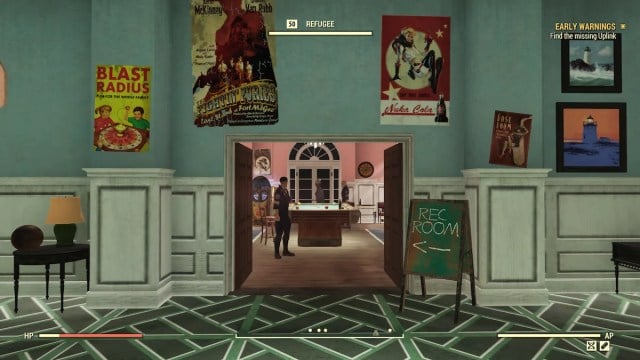 salle de loisirs du refuge de Whitesprings de Fallout 76 
