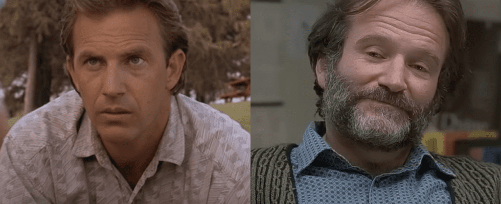 Kevin Costner in Field of Dreams/Robin Williams in Good Will Hunting (side by side)