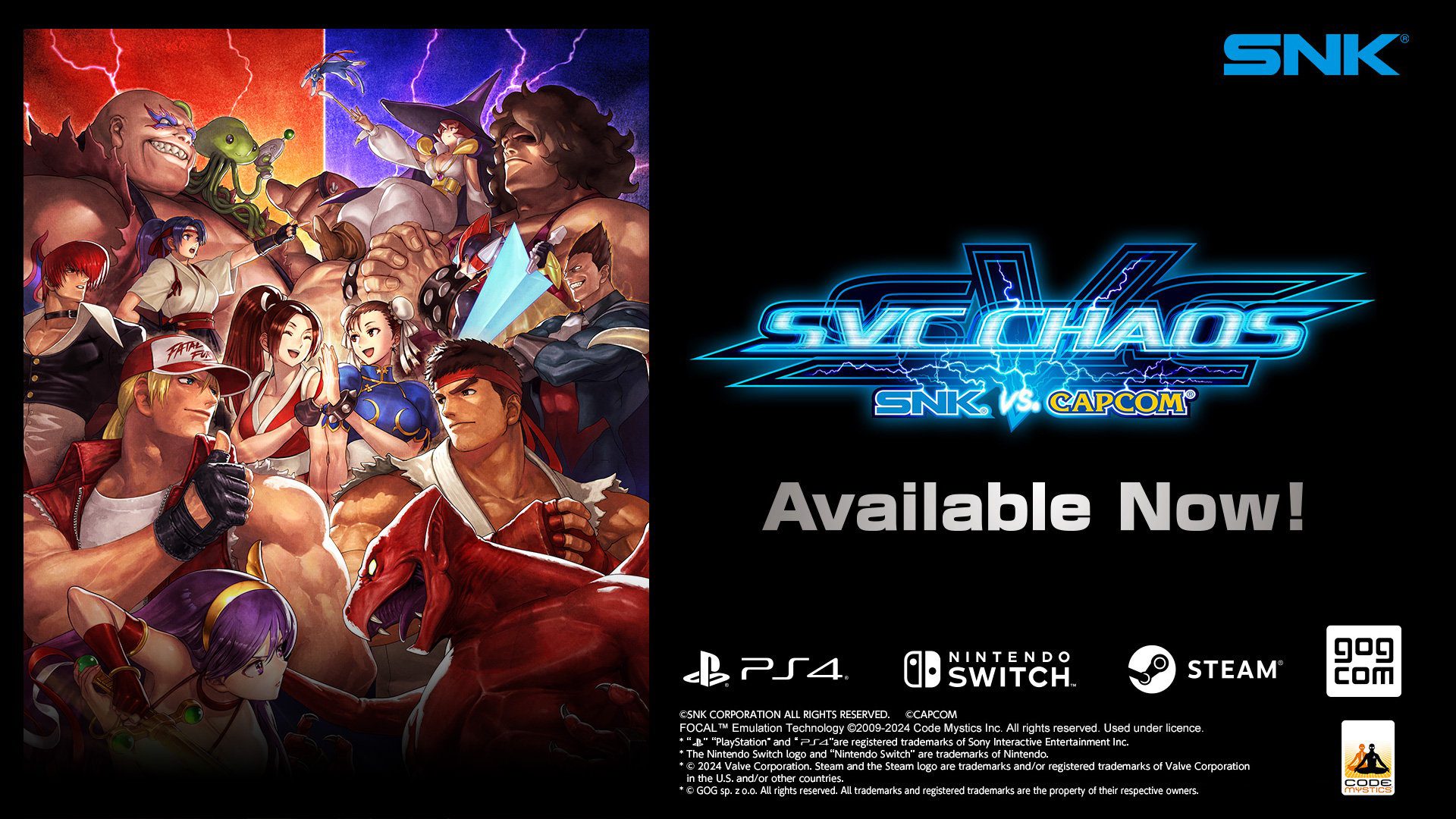 SNK vs. Capcom : SVC CHAOS annoncé pour PS4, Switch et PC    
