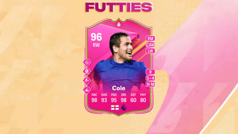 An image of Joe Cole FUTTIES Hero SBC solutions in EA FC 24