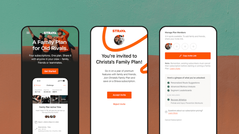 Strava lance un plan familial