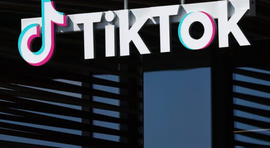 The TikTok logo is displayed at TikTok offices on March 12, 2024 in Culver City, California.