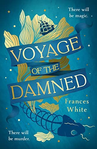 couverture du Voyage des Damnés de Frances White ; bleu sarcelle avec une fleur dorée et un poisson bleu