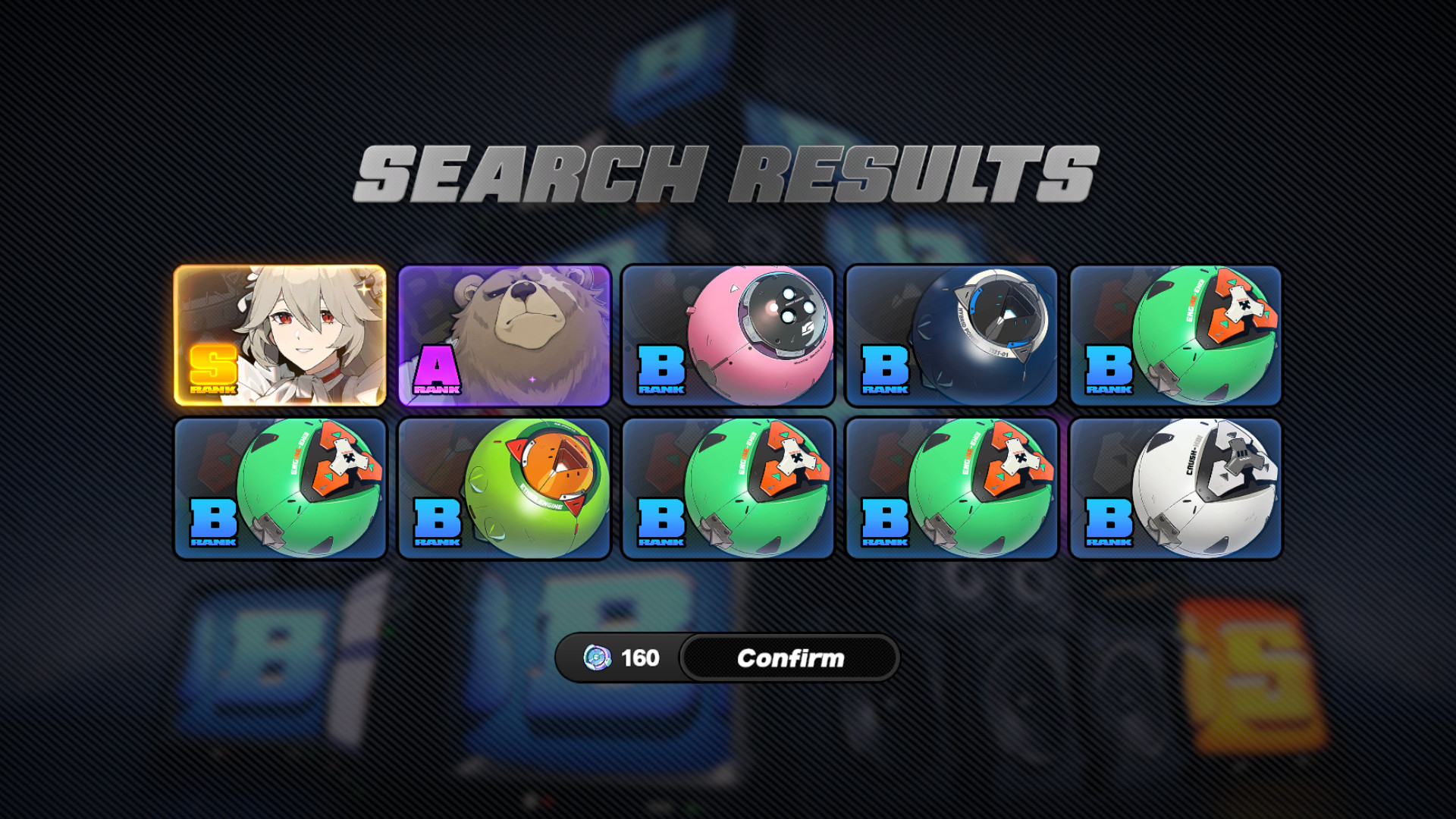 Zenless Zone Zero - Un joueur regarde ses résultats de recherche, qui incluent les personnages Rina et Ben.