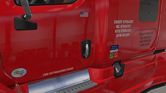 Mods American Truck Simulator : Le côté d'un châssis personnalisé par le mod Stickers and Decal.