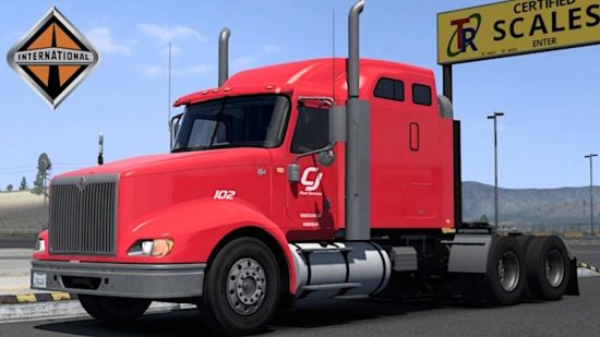 Meilleurs mods ATS : un camion International 9400I rouge.