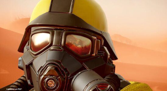 helldivers 2 democratic detonation diver close up helmet