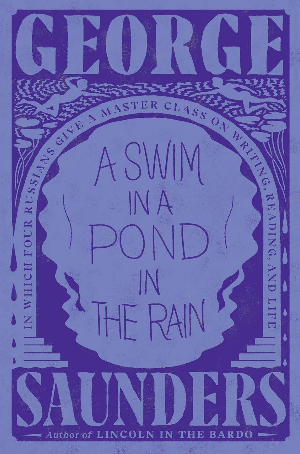 La couverture violette de A Swim in the Pond in the Rain 