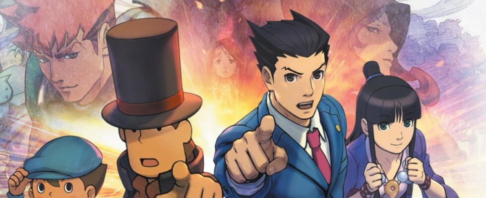 Professor Layton vs Ace Attorney Artwork