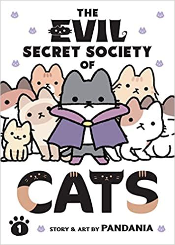 couverture de La Société secrète maléfique des chats ; illustration d'un groupe de chats, dont l'un porte une cape